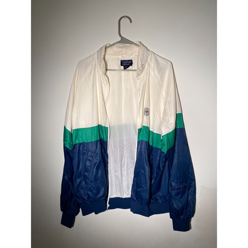 Vintage White & Blue Men's Duckster Windbreaker – Style 520 – Size XL
